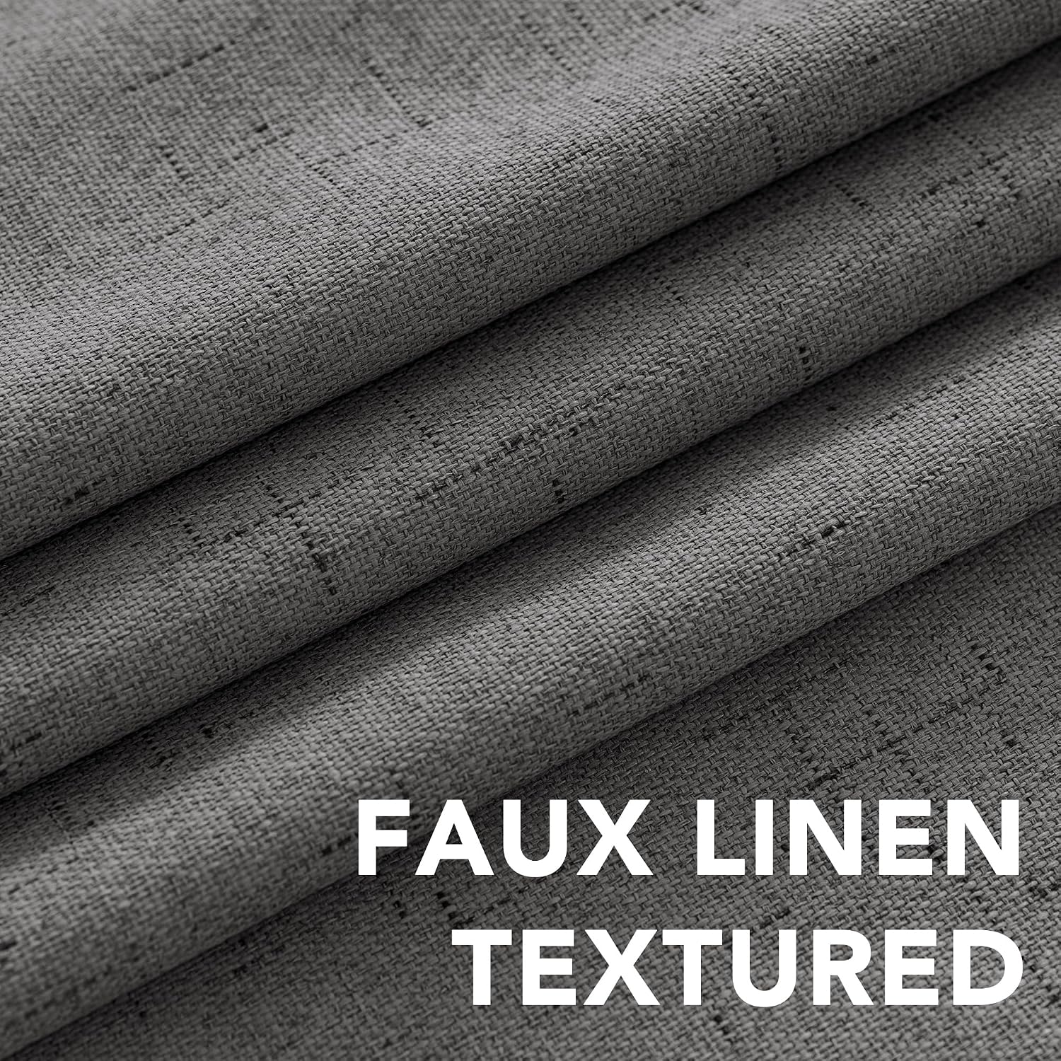 H.VERSAILTEX Linen Blackout Curtains 84 Inches Long 100% Absolutely Blackout Thermal Insulated Textured Linen Look Curtain Draperies…