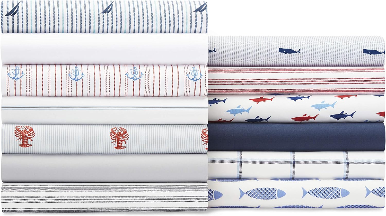 Nautica – Full Size Sheet Set, Crisp Cotton Percale Bedding with Matching Pillowcases, Lightweight & Breathable Bed Sheets, Deep Pocket, Co…