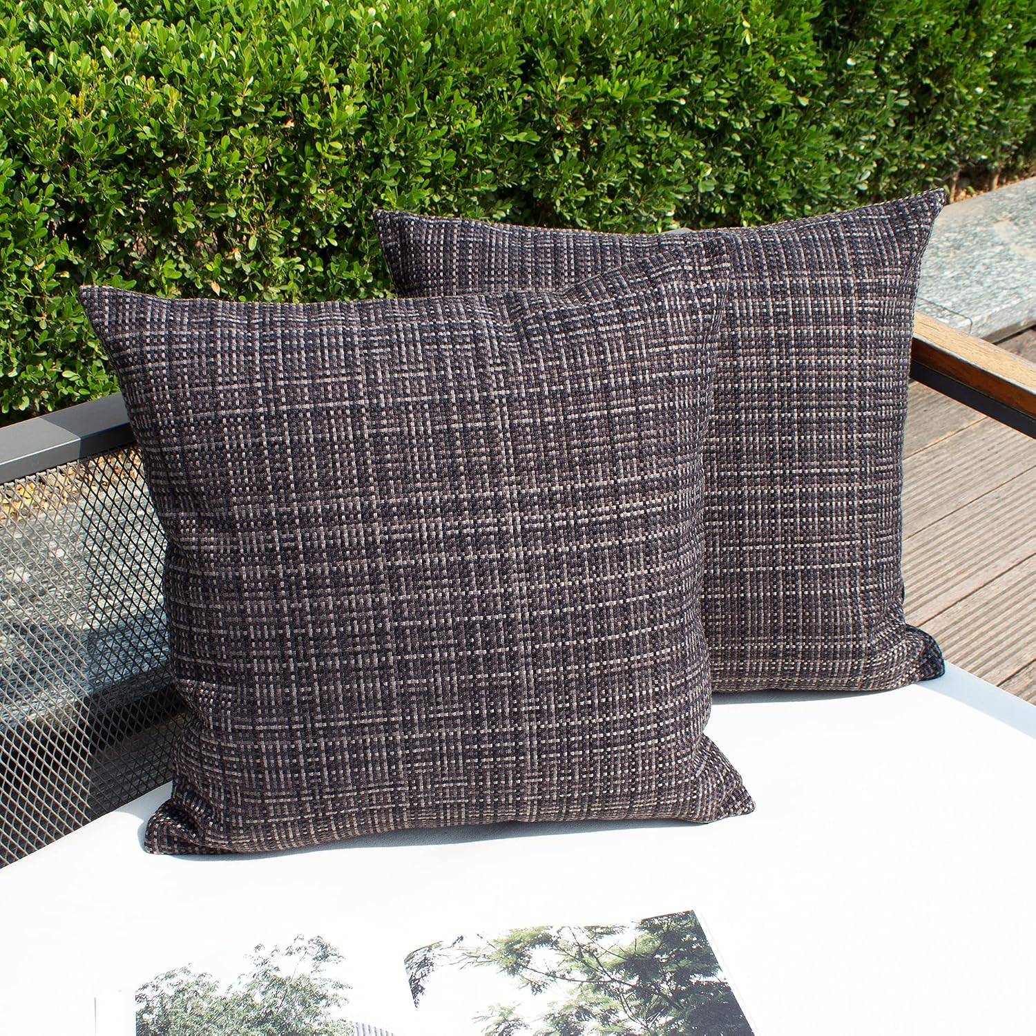Kevin Textile Outdoor Waterproof Throw Pillow Covers Decorative Farmhouse Water Resistant Cushion Covers for Tent Patio Garden Couch Sofa…