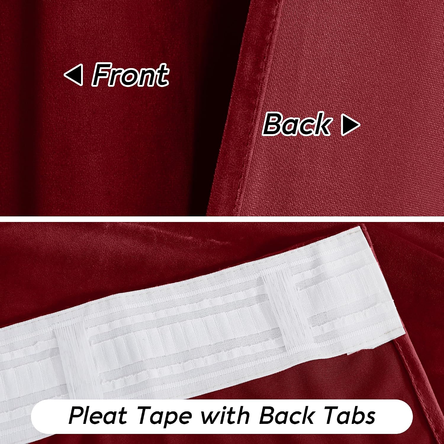 Rybhome RYB HOME Red Velvet Curtains 84 inches- Room Darkening Curtains Heavy Duty Christmas Backdrops Window Drapes for Living Room Stage…