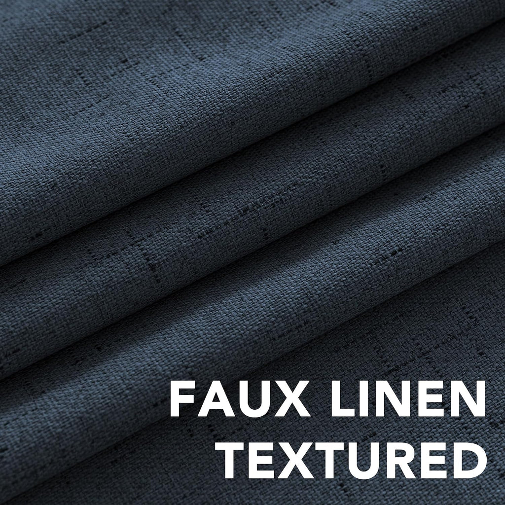 H.VERSAILTEX Primitive Linen Blackout Curtains with Burlap Fabric and White Thermal Insulated Liner, Grommet Top Curtains for Living…
