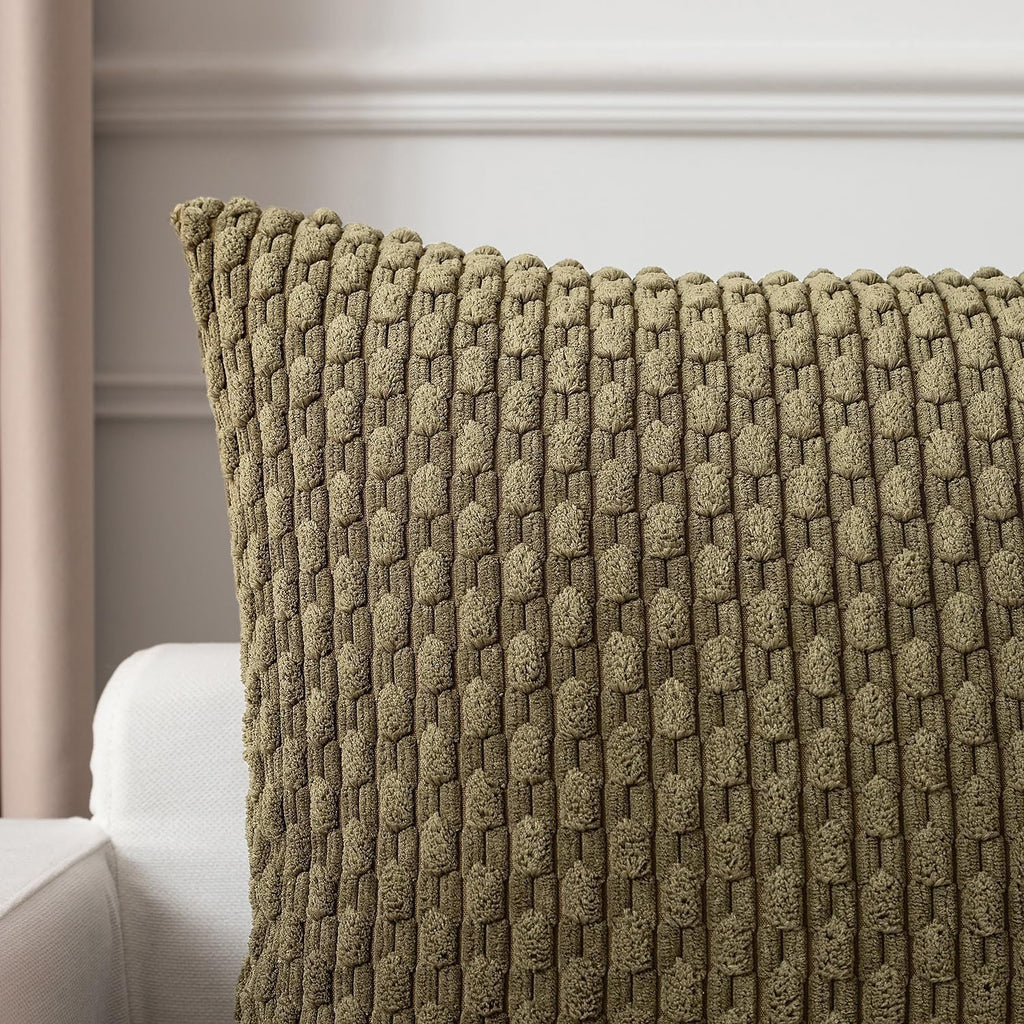 KevinTextile Kevin Textile 14x36 Inch Long Lumbar 1 Pack Boho Decorative Throw Pillow Cover Soft Striped Corduroy Rectangle Cushion Case Fa…