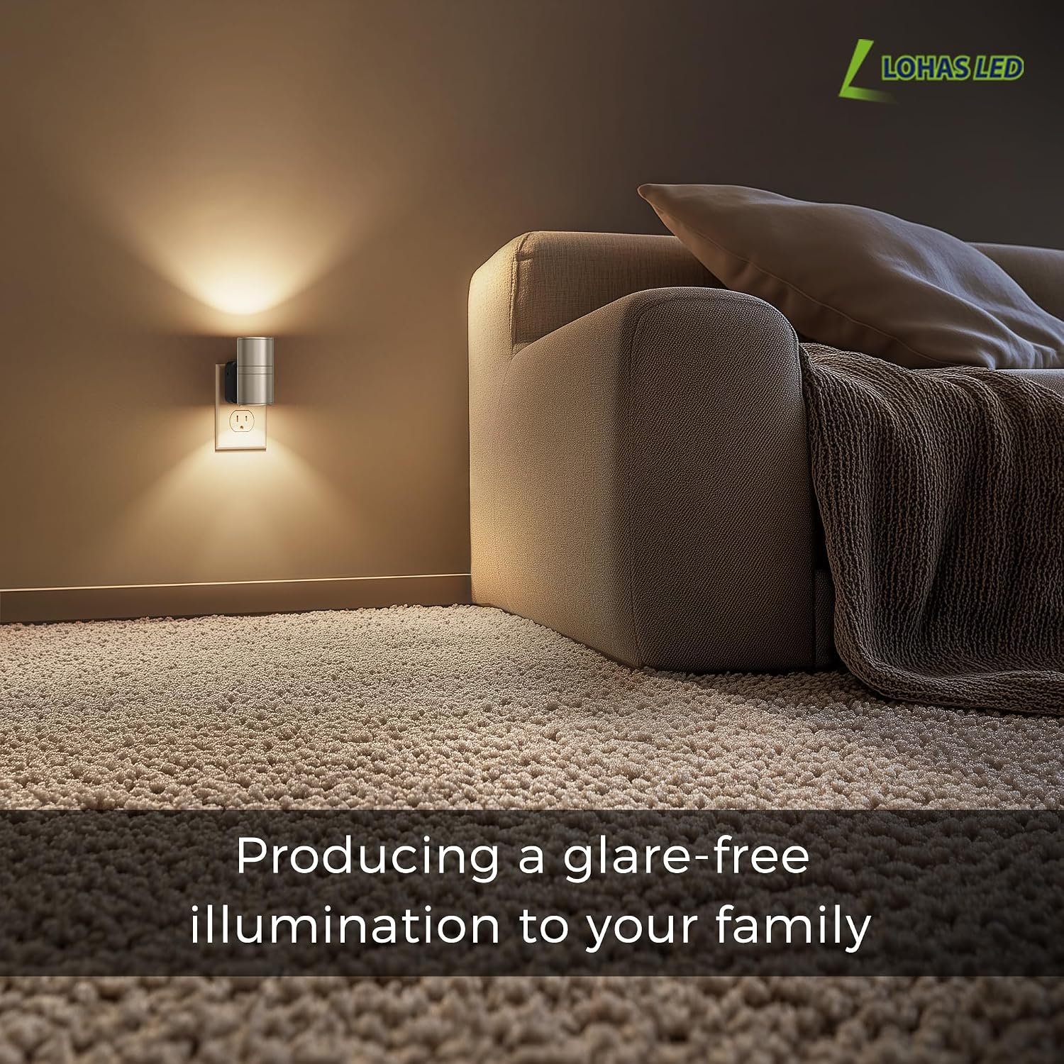 L LOHAS LED Night Light, Dimmable Night Lights Plug into Wall,[1 Pack] Metal-Shade Nightlight for Adults, Automatic Nightlights, Light…