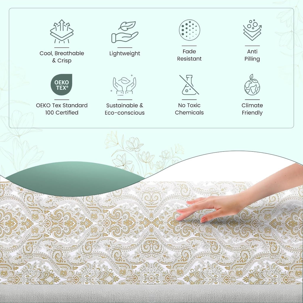 Featherstitchnewyork Feather & Stitch Softest 100% Cotton Sheets, 300 Thread Count Percale Weave Bedding, 16" Deep Pocket, Cooling Sheets,…