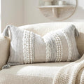BlissBlush Gray Decorative Lumbar Pillow Cover 14x24, Boho Accent Throw Pillow Case for Couch Sofa Bed, Modern Farmhouse Textured Lumbar…