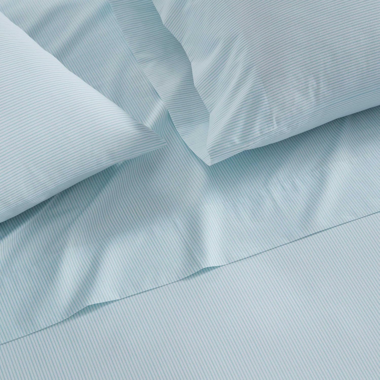 MarthaStewart Martha Stewart - Queen Size Sheets Set, Crisp & Tailored Cooling Sheets w/a Naturally Smooth Cotton Percale Lightweight Feel…
