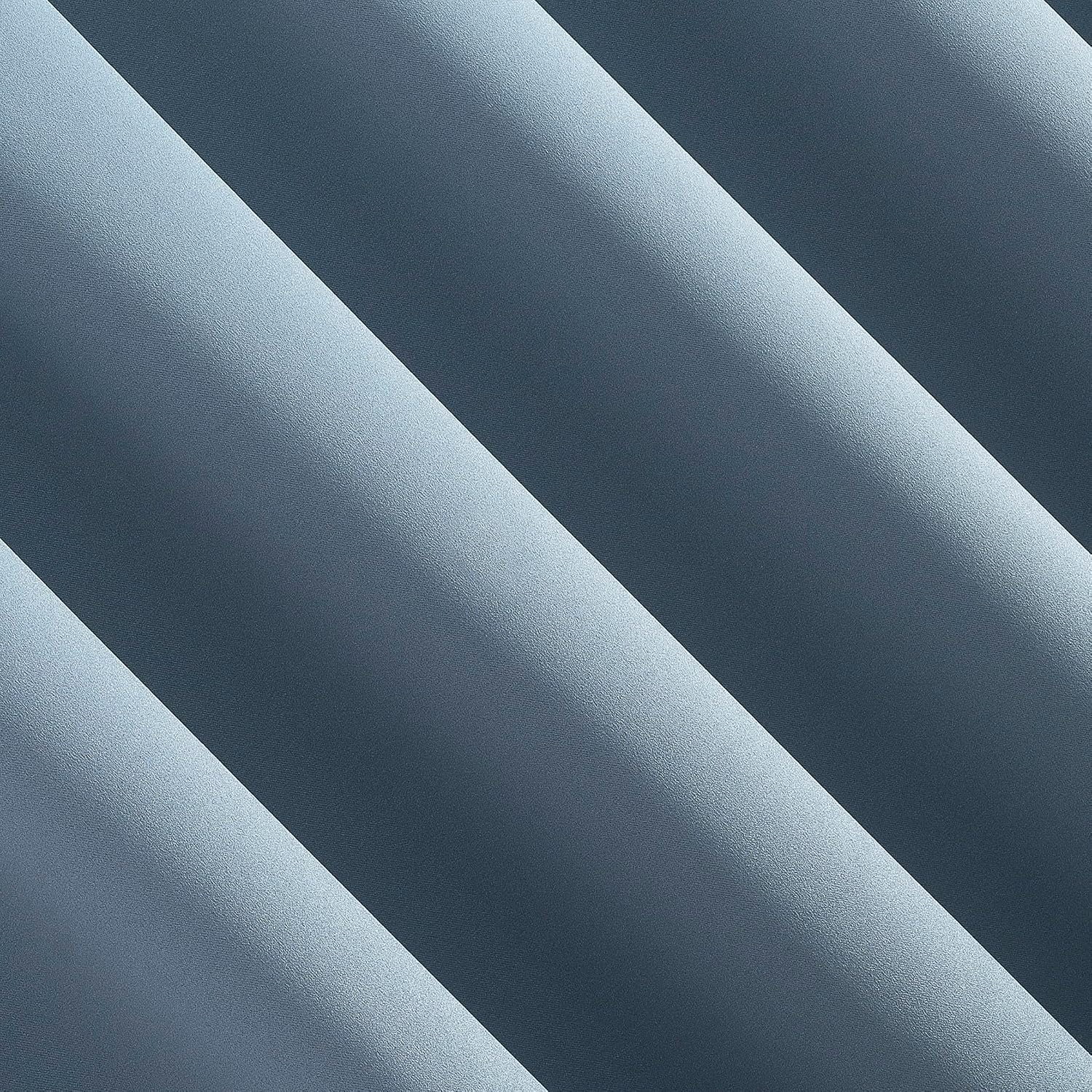 Sun Zero Oslo Theater Grade Extreme 100% Blackout Rod Pocket Curtain Panel, 52" x 63", Denim Blue