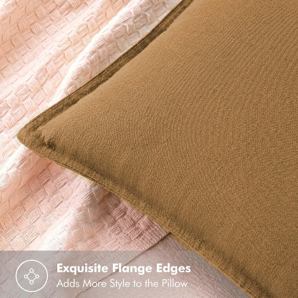 Symplora Cotton Linen Throw Pillow Covers Set of 2, Breathable Non Pilling Decorative Pillow Covers, Machine Washable Cushion Case for…