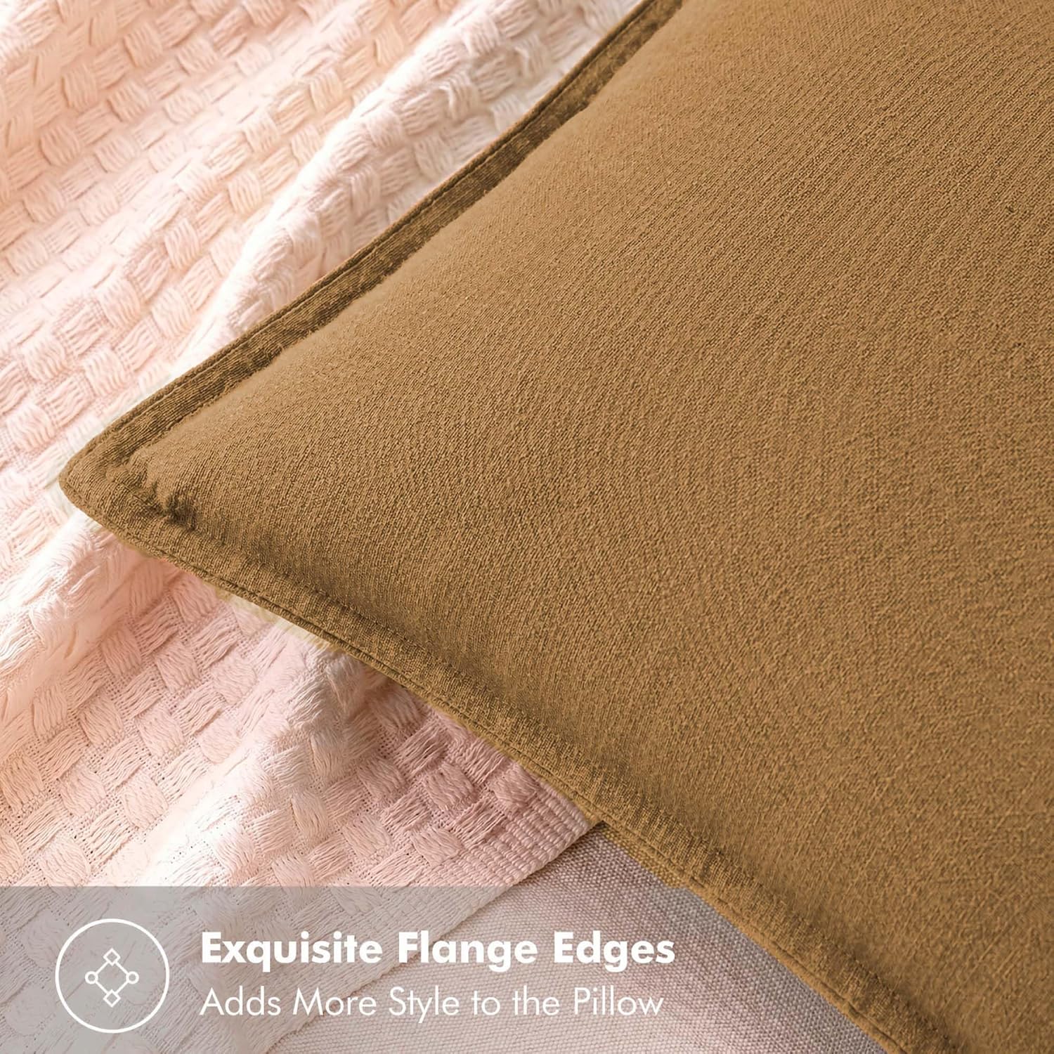Symplora Cotton Linen Throw Pillow Covers Set of 2, Breathable Non Pilling Decorative Pillow Covers, Machine Washable Cushion Case for…