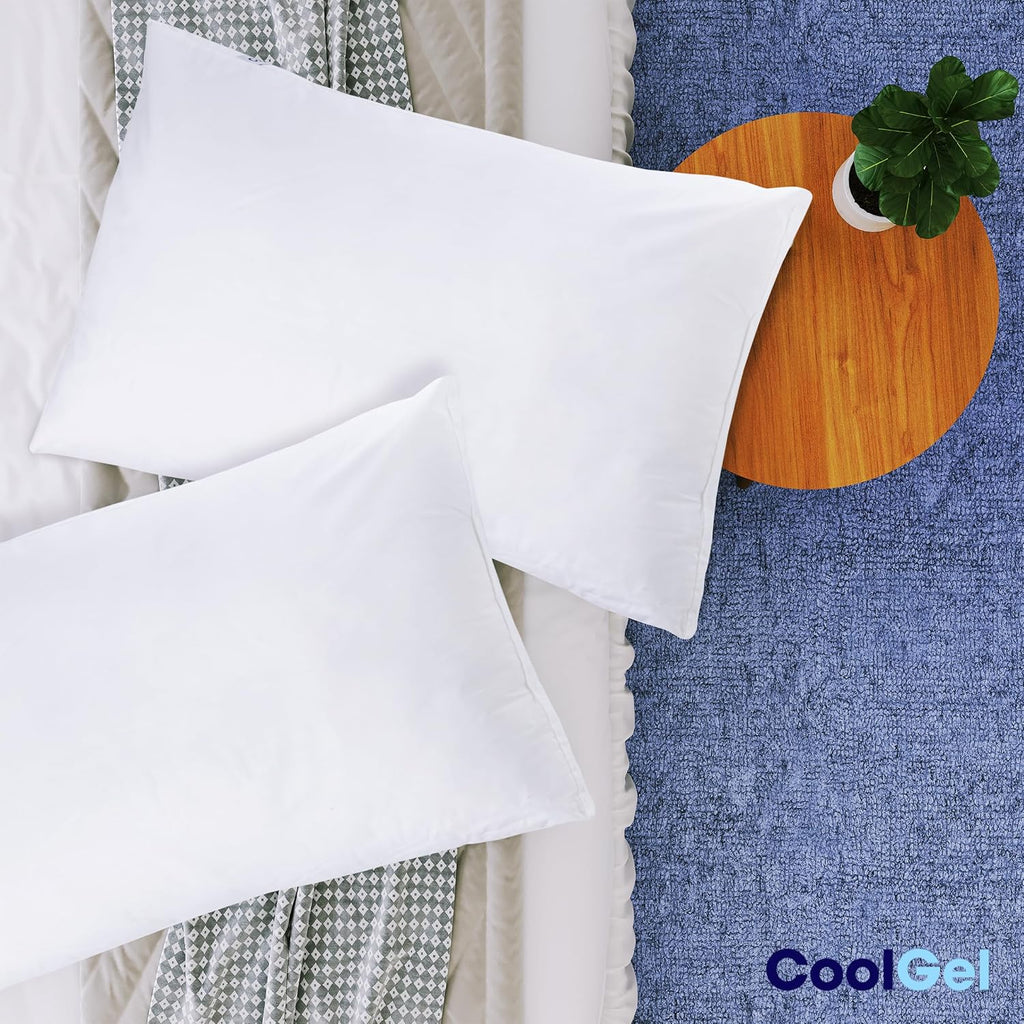 Coolgel COOL GEL Down Alternative Pillow, Soft and Comfortable (1, King (U.S. Standard)) White