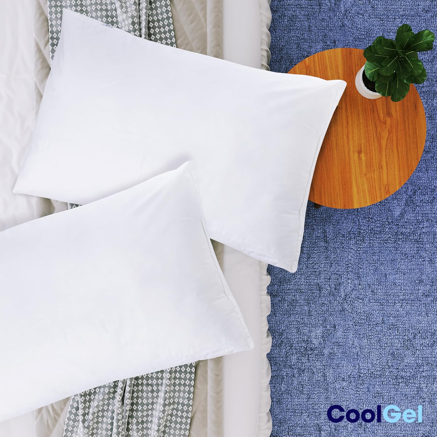 Coolgel COOL GEL Down Alternative Pillow, Soft and Comfortable (1, King (U.S. Standard)) White