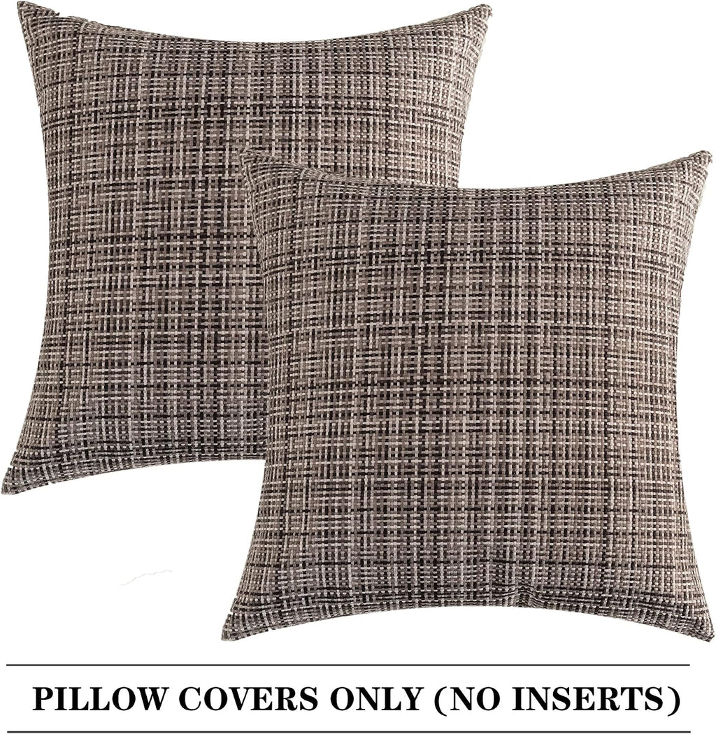 Kevin Textile Pack of 2 Decorative Outdoor Waterproof Pillow Covers Square Garden Cushion Sham Throw Pillowcase Shell for Patio Tent…