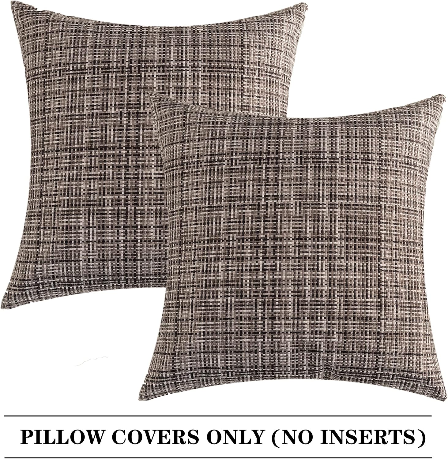 Kevin Textile Pack of 2 Decorative Outdoor Waterproof Pillow Covers Square Garden Cushion Sham Throw Pillowcase Shell for Patio Tent…