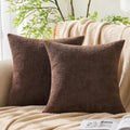 Gawamay Set of 2 Soft Textured Chenille Throw Pillow Covers 20x20 Inch (50x50 CM), Decorative Pillowcases Cushion Covers for Farmhouse Home…
