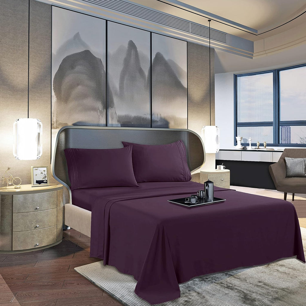 MocassiLuxuryBedding Mocassi Queen Sheet Set - Luxury Hotel 1800 Premier Bedding Sheets & Pillowcases - Ultra Soft Breathable & Cooling Bed…