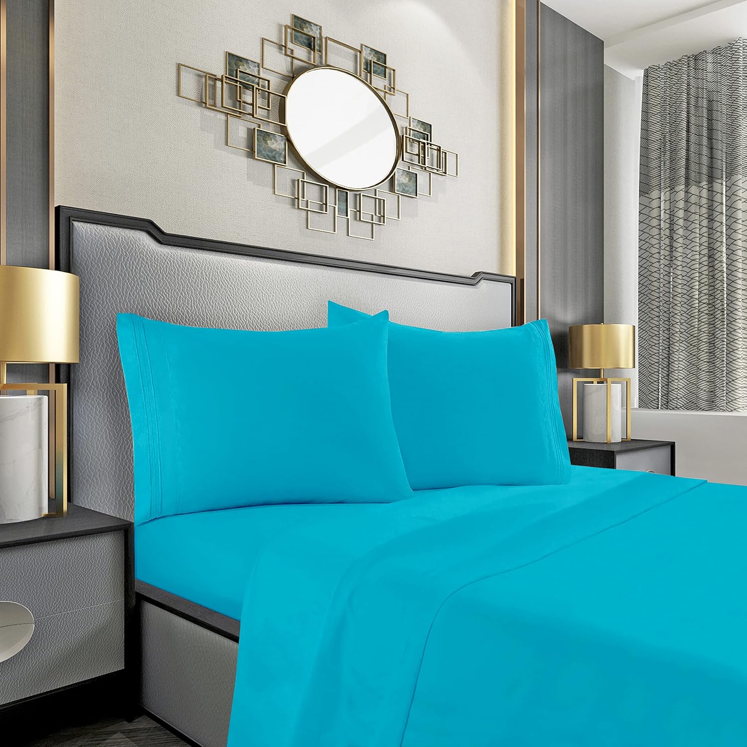 MocassiLuxuryBedding Mocassi King Sheet Set - Luxury Hotel 1800 Premier Bedding Sheets & Pillowcases - Ultra Soft Breathable & Cooling Bed…
