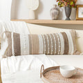 BlissBlush Brown Decorative Lumbar Pillow Cover 14x36 Boho Long Body Pillow for Bed Farmhouse Lumbar Throw Pillow for Couch Modern Accent…