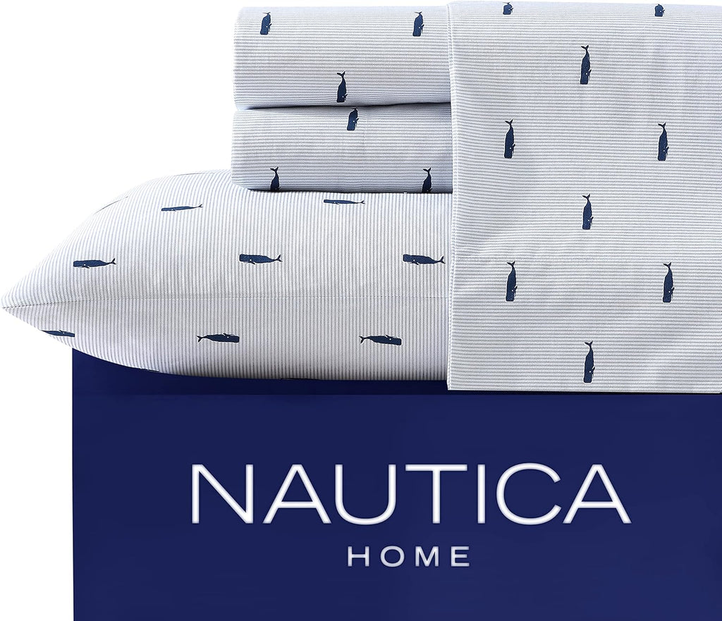 Nautica King Size Sheets Set, Crisp & Tailored Cooling Sheets with a Smooth Cotton Percale Lightweight Feel - Bed Sheets with Matching Pill…