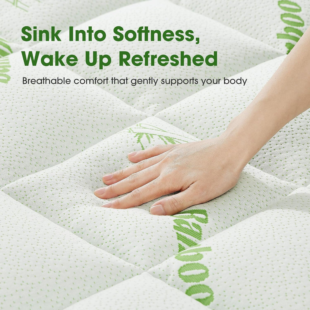 Grusign Mattress Pad Twin Size, Cooling Pillow Top Mattress Topper, Ultra Soft Viscose Made from Bamboo, Breathable for Hot Sleepers, Deep…