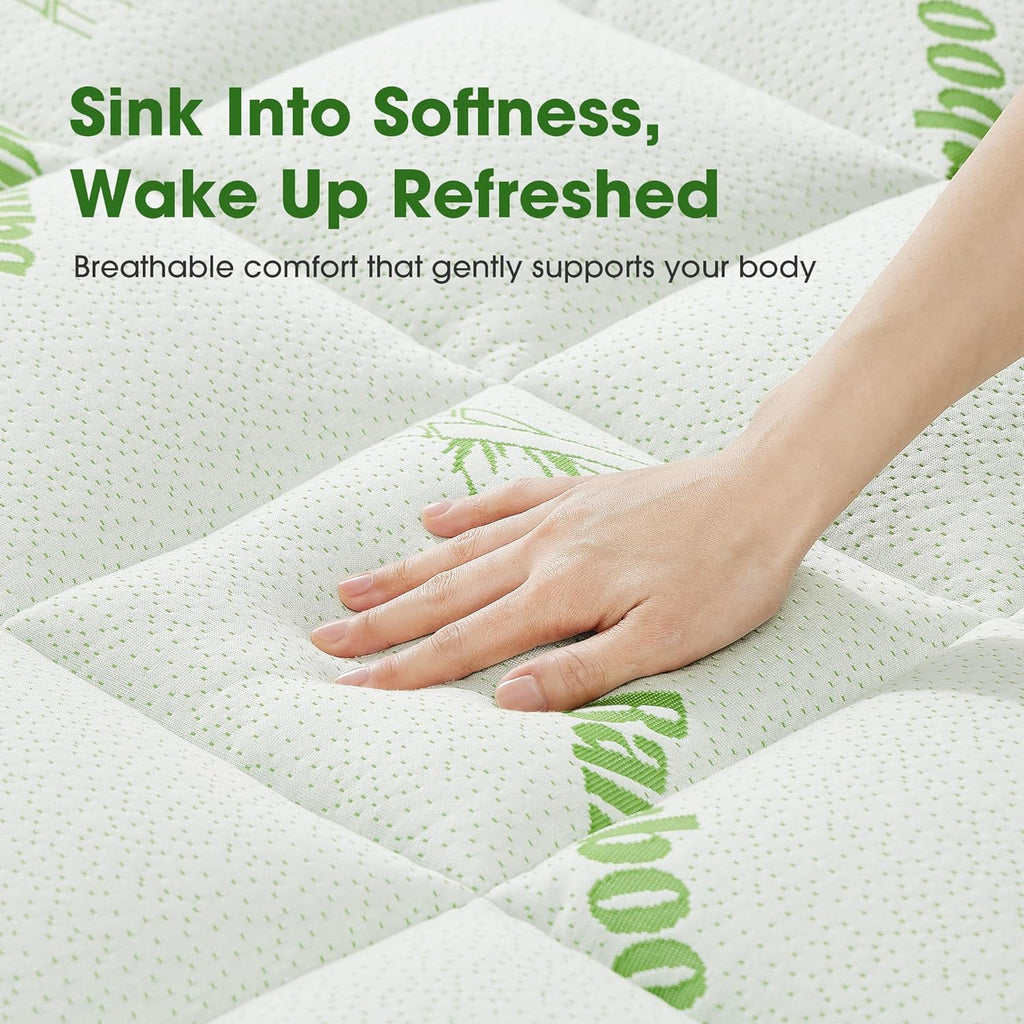 Grusign Mattress Pad Full Size, Cooling Pillow Top Mattress Topper, Ultra Soft Viscose Made from Bamboo, Breathable for Hot Sleepers, Deep…