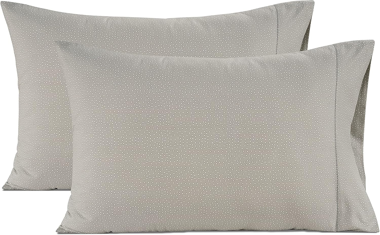 LaneLinen Lane Linen 100% Organic Cotton Pillow Cases Standard Size Set of 2 (20"x26") - Cotton Pillowcases Standard Size - Soft Dotted Pil…