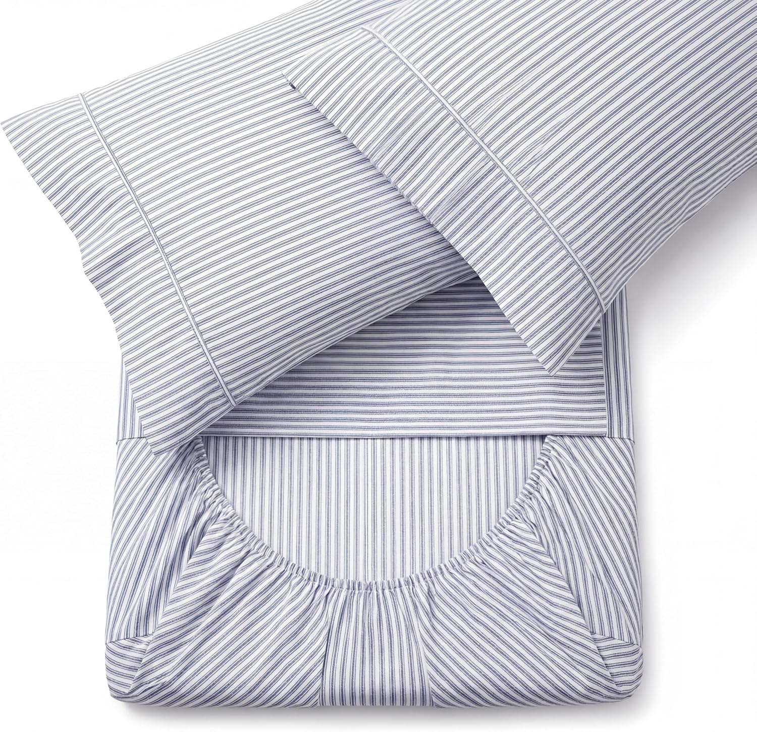 Perupima Peru Pima 415 Thread Count Percal King Sheet Set - 100% Peruvian Pima Cotton, 4 Piece (Flat, Fitted, 2 Pillowcases) - Cooling, Cri…