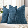 decorUhome Navy Blue Chenille Throw Pillow Covers 20x20 Set of 2 Textured Soft Cozy Slubby Couch Pillow Covers Modern Farmhouse Boho Decora…