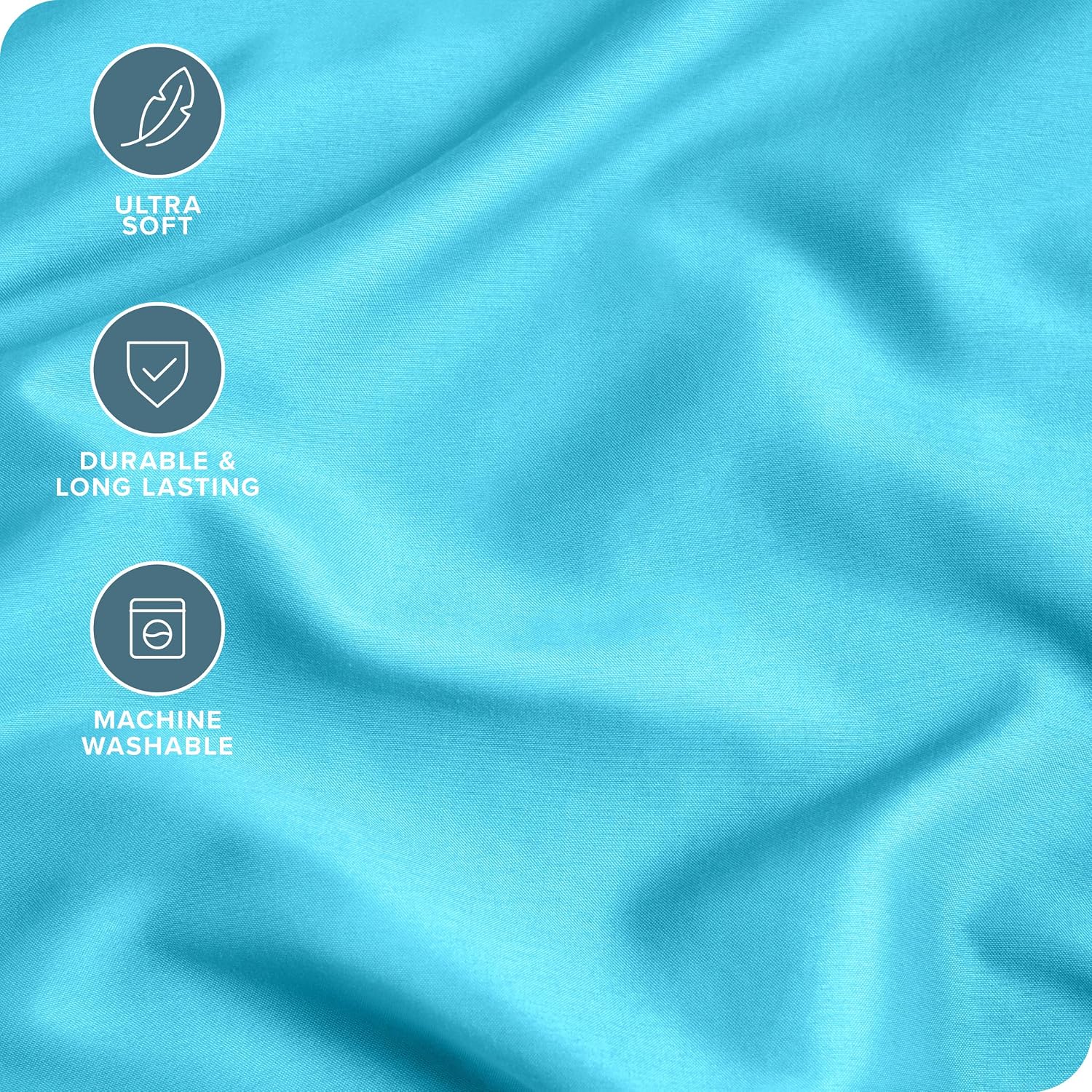 BareHome Bare Home Microfiber Pillow Cases - King Size Set of 2 - Cooling Pillowcases - Double Brushed - Aqua Pillowcases 2 Pack - Easy Car…