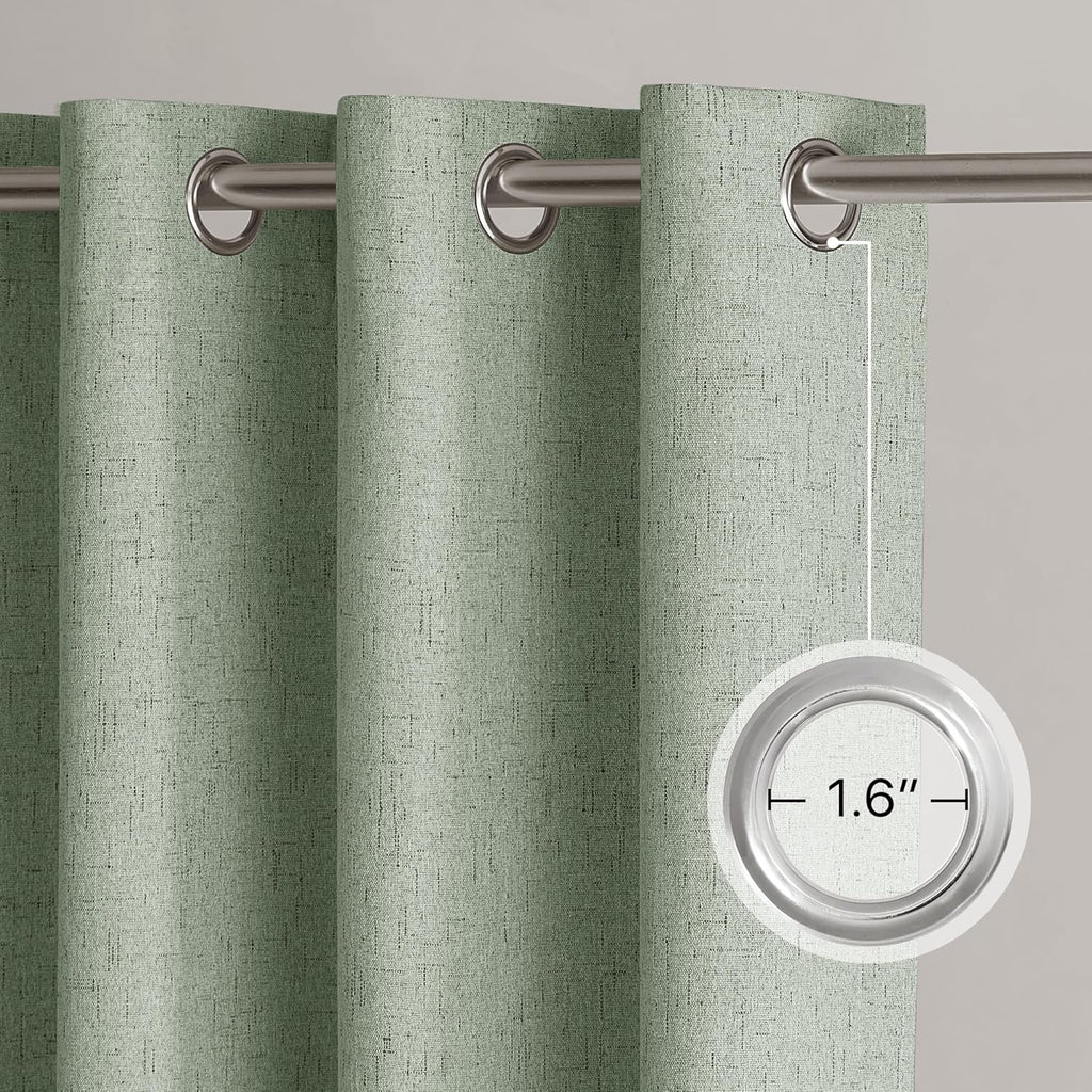 Nicetown 100% Blackout Linen Sliding Door Curtains with White Liner Composite, Grommet Extra Wide Window Treatments Room Divider Drapes for…