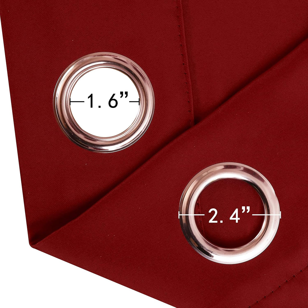 Lemomo Red Blackout Curtains 34 x 63 Inch Length/Set of 2 Curtain Panels/Thermal Insulated Room Darkening Blackout Curtains for Bedroom 63…