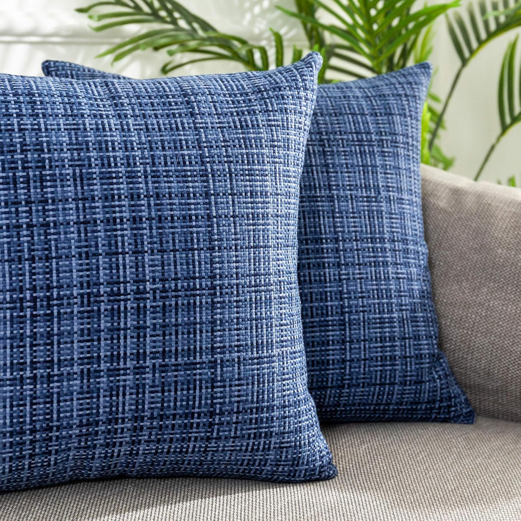 Kevin Textile Pack of 2 Decorative Outdoor Waterproof Throw Pillow Covers Stripe Square Pillowcases Modern Cushion Cases for Patio Couch…