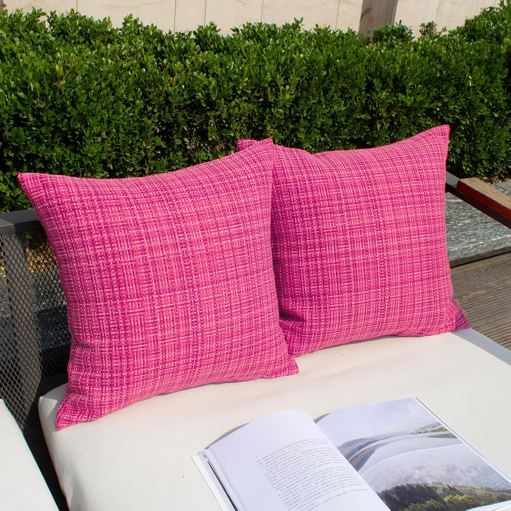 Kevin Textile Pack of 2 Decorative Outdoor Waterproof Throw Pillow Covers Lumbar Pillowcases Modern Cushion Cases for Patio Couch Bench…