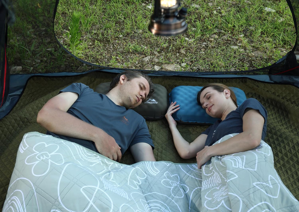 MARCHWAY Inflatable Camping Pillow with Soft Foam Top & TPU Air Bladder, Dual-Sided Support for All-Season, Lightweight Compact Travel…