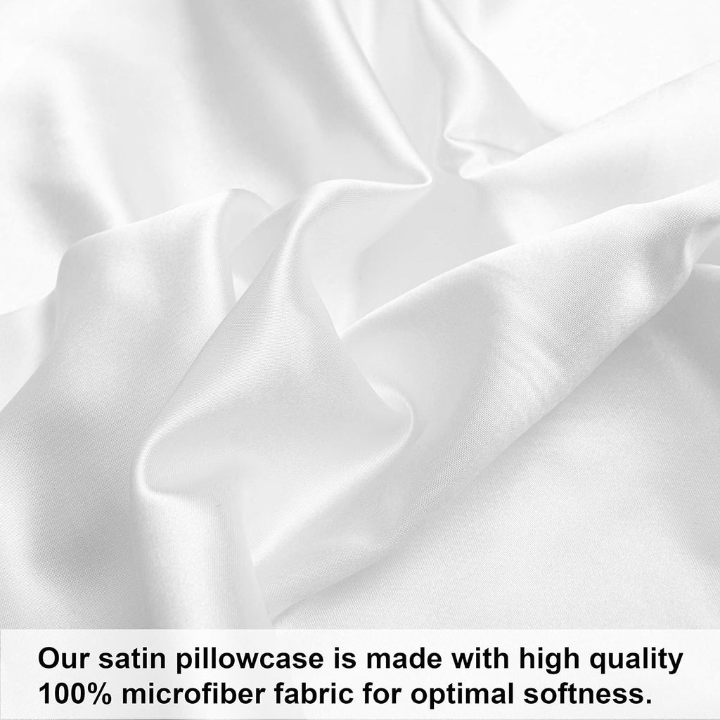 Ntbay Satin Body Pillowcase for Hair and Skin, Luxurious and Silky Pillow case with Envelope Closure, 20x54 Inches, White 54 Inches White