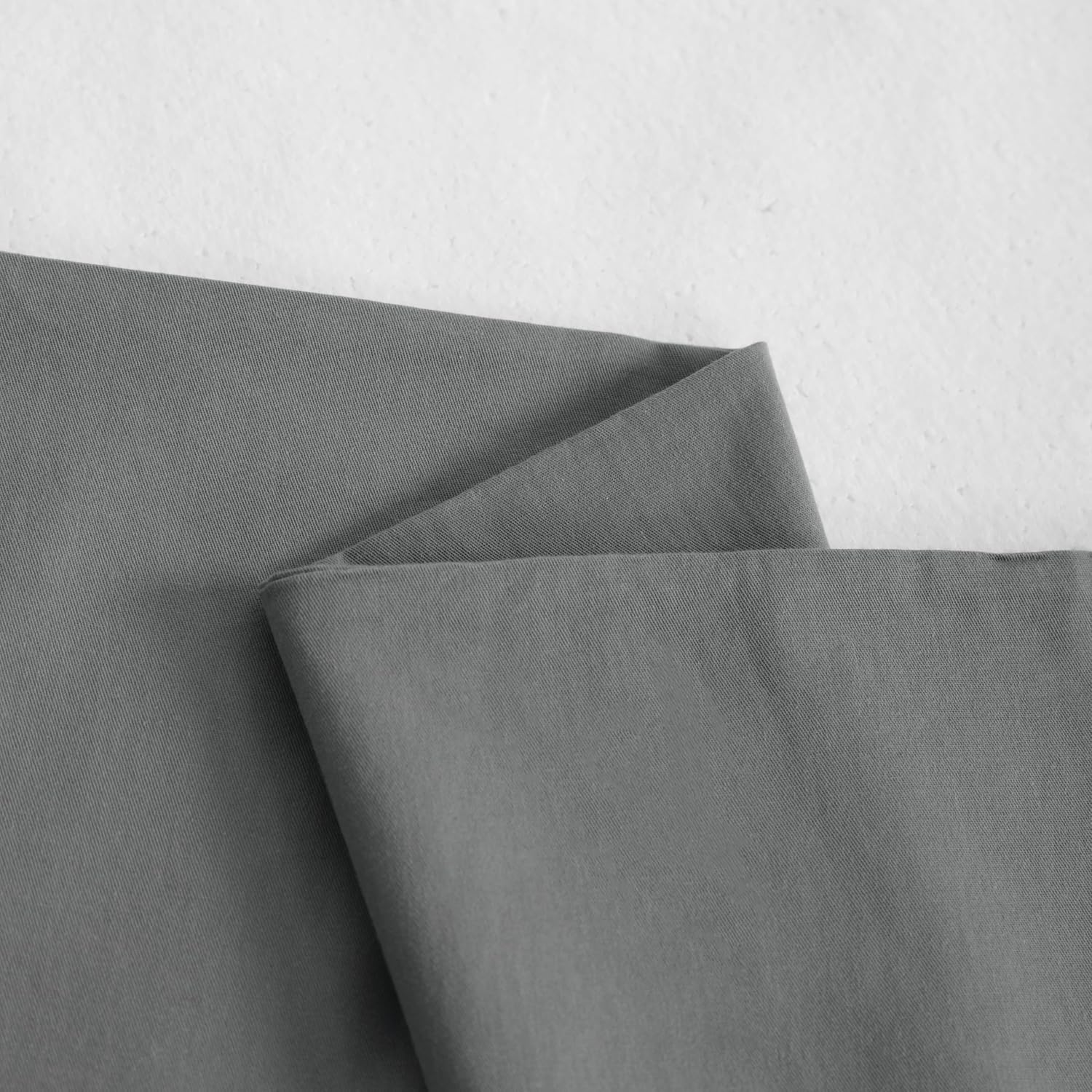 Ntbay Queen Size Stone Washed Cotton Pillowcases, 2-Pack Vintage Style Breathable Pillow Cases, 20x30 Inches, Grey Cotton Grey