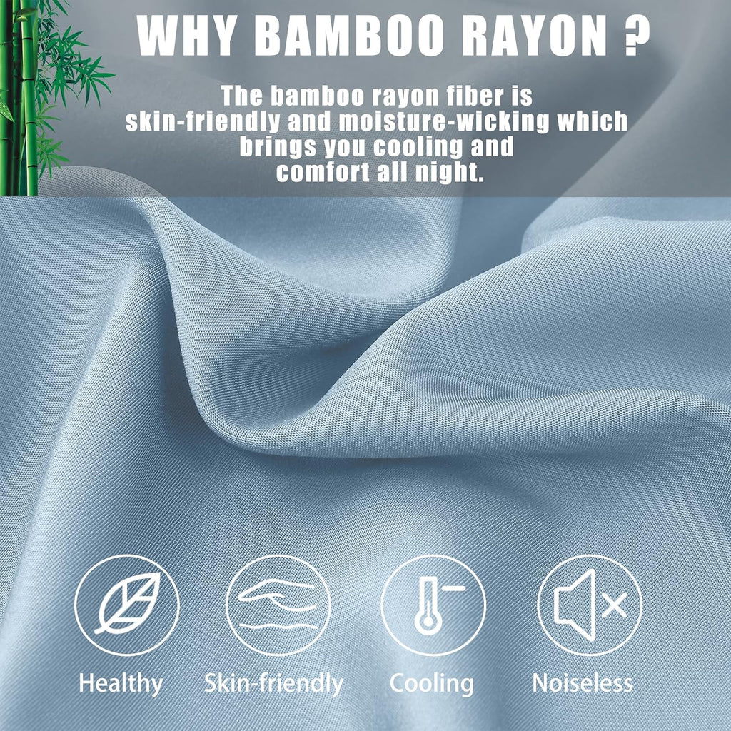 Pillow Cases Queen Size 2 Pack, Bamboo Rayon Pillowcases with Envelope Closure, Cooling Breathable Pillow Case for Hot Sleepers & Night…