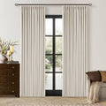 Twodrapes Pinch Pleated Blackout Linen Curtains 84 Inch Long for Living Room Bedroom Room Darkening Thick Linen Curtain 84 Inch Length 2 Pa…