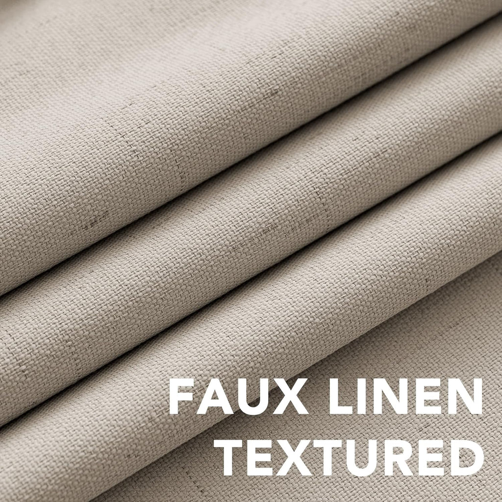 H.VERSAILTEX 100% Blackout Curtains for Bedroom Thermal Insulated Linen Textured Curtains Heat and Full Light Blocking Drapes Living Room…