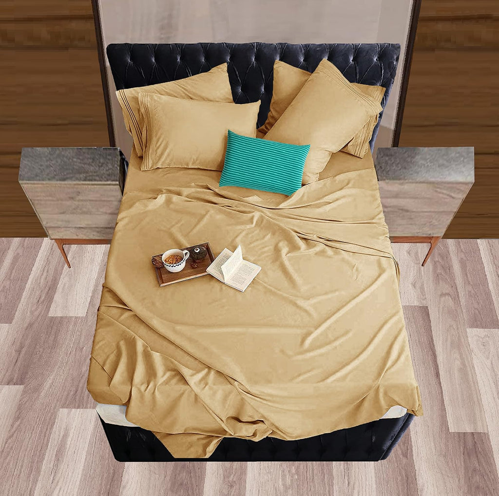 MocassiLuxuryBedding Mocassi Queen Sheet Set - Luxury Hotel 1800 Premier Bedding Sheets & Pillowcases - Ultra Soft Breathable & Cooling Bed…