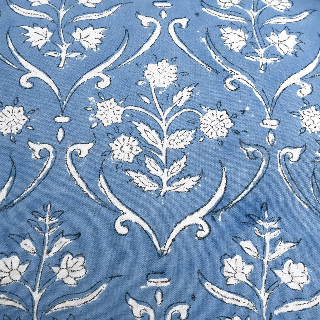 Ridhi Block Print Cornflower Blue Pillow Cover 20" x 20" (Pack of 2) Decorative Couch Pillows for Living Room, Chic Boho Cute Outdoor Pillo…