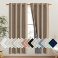 NICETOWN Burlap Vintage Open Linen Weave Flax Thermal Curtains, 100% Blackout Curtains 72" Long for Dining Room, Soundproof Window…