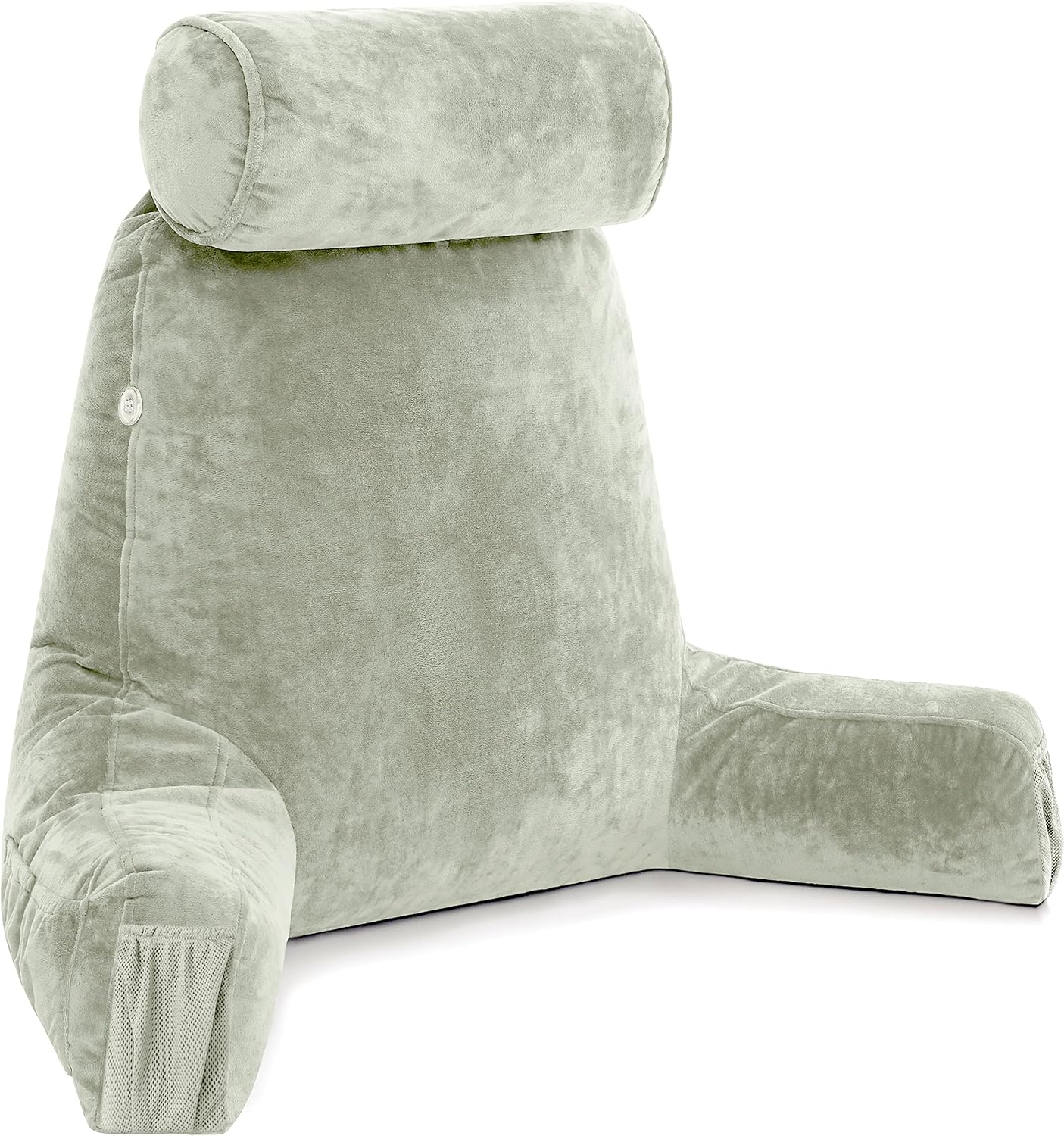 Husband Pillow Medium Reading Pillow with Arms - 23" Backrest for Sitting Up in Bed - Firm Support Bed Rest Pillow for Adults, Neck Roll…