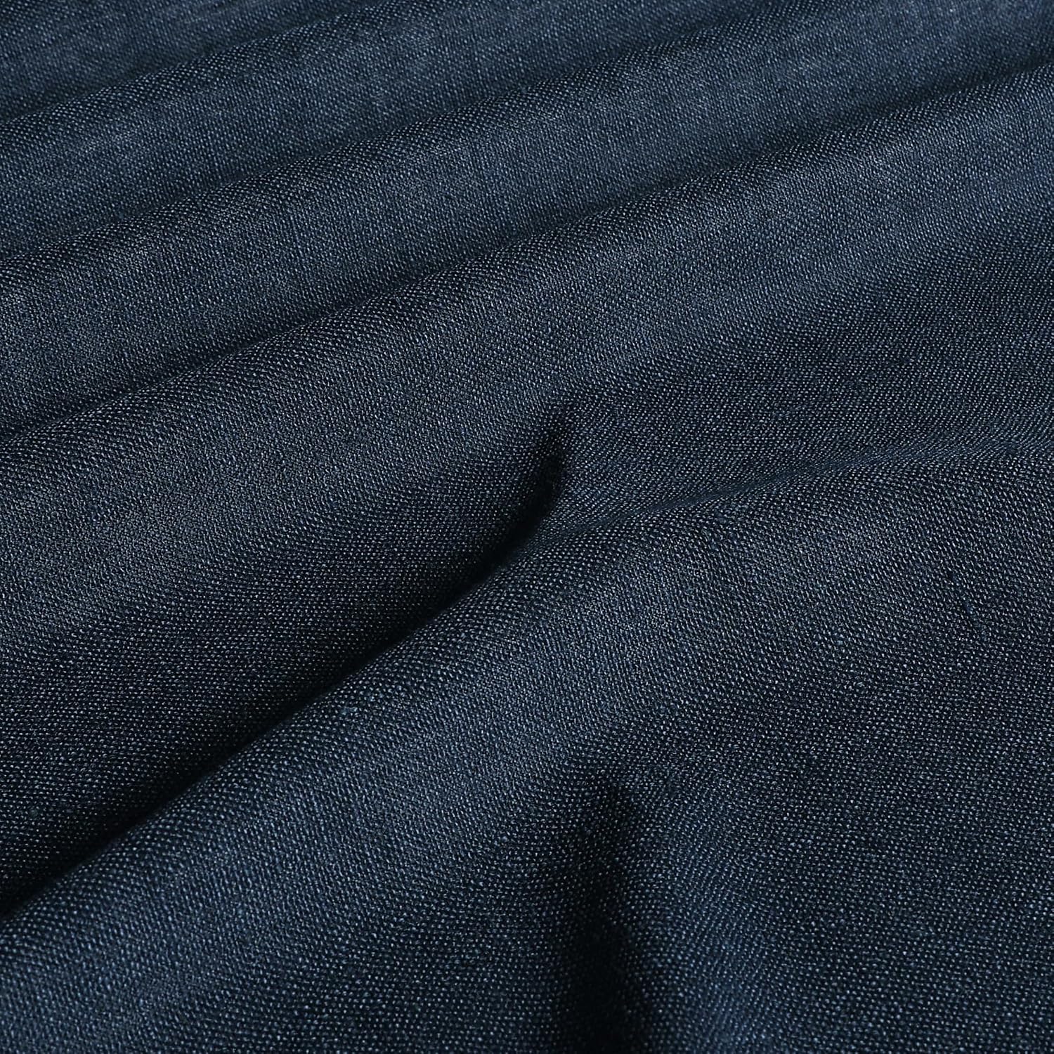 VisionHome Vision Home Navy Blue Pinch Pleated Full Blackout Curtains Linen Blended Room Darkening Window Panels 90 inch for Living Room Be…