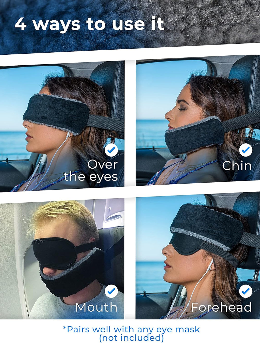 SeatSleeper Travel Pillow Alternative Stops Bobbing | Airplane Head Straps and Car Support Band | Great on Travel Upright | Super Comfy…