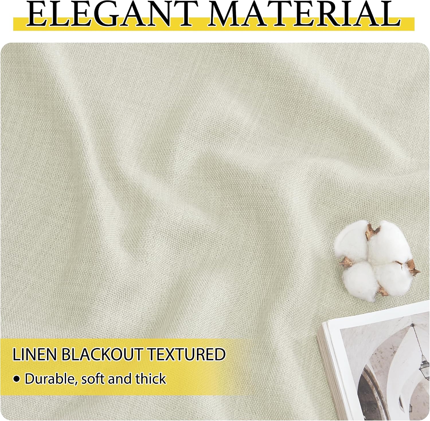 Nicetown Natural Linen Room Darkening Curtain Valances for, Grommet Faux Linen Blend Short Curtains Thermal Insulated Window Tiers for Kitc…
