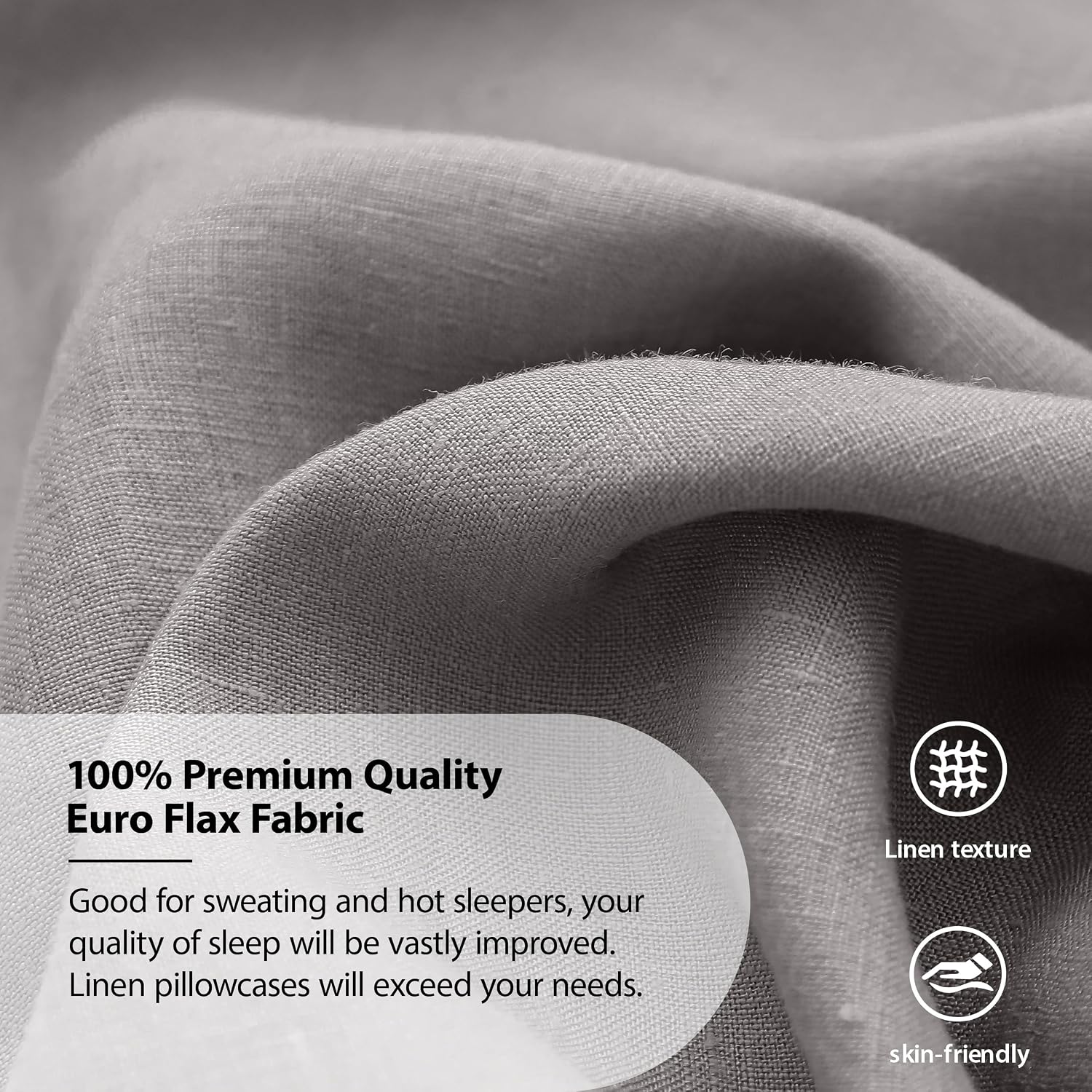 Simple&Opulence 100% Linen Pillowcases Basic Style Solid Color Set of 2, King Size Stone Washed Flax Pillow Cover Envelope Closure…