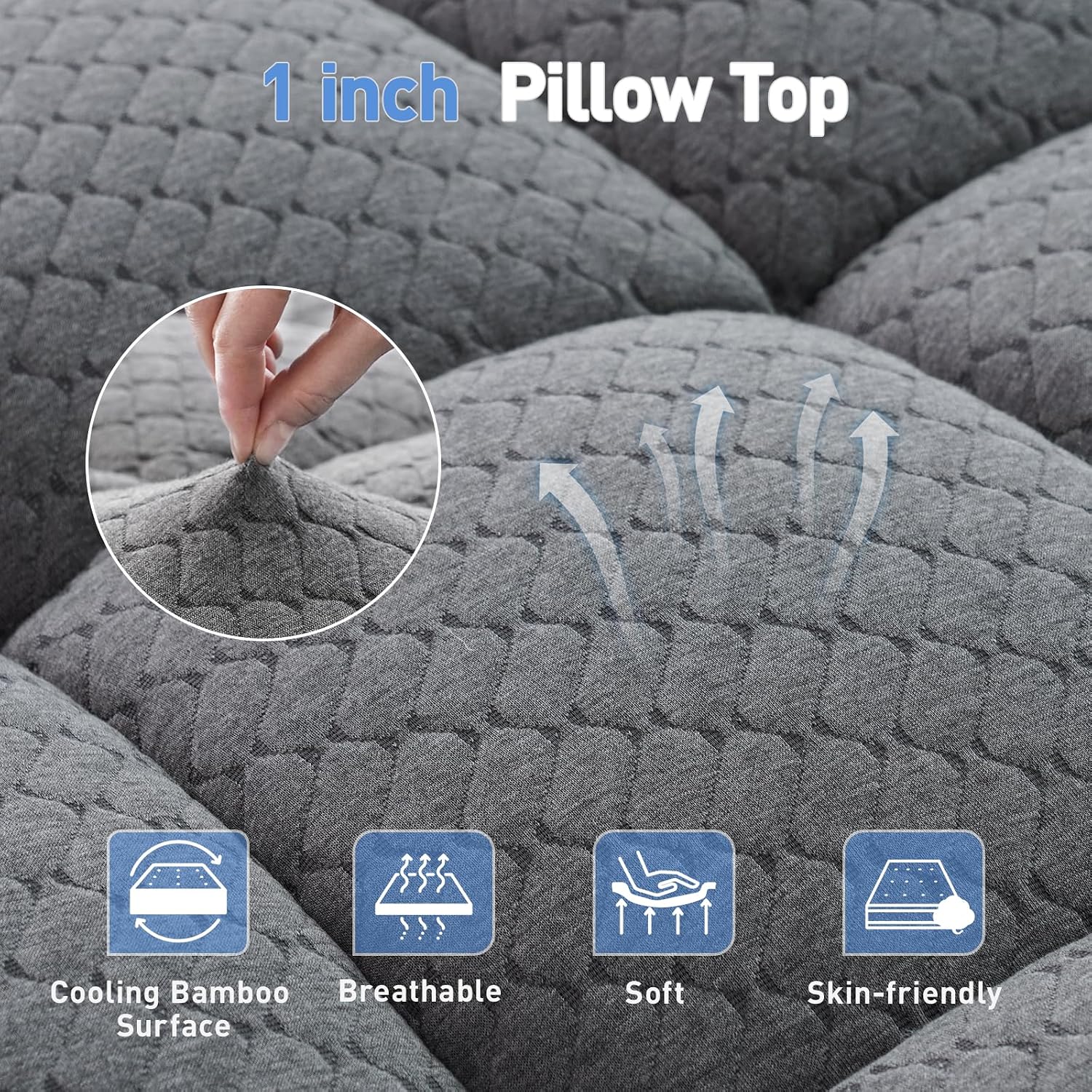 Dual Layer 3 Inch Memory Foam Mattress Topper Twin XL Size, 2 Inch Cooling Gel Memory Foam Plus 1 Inch Pillow Top Mattress Pad Cover…
