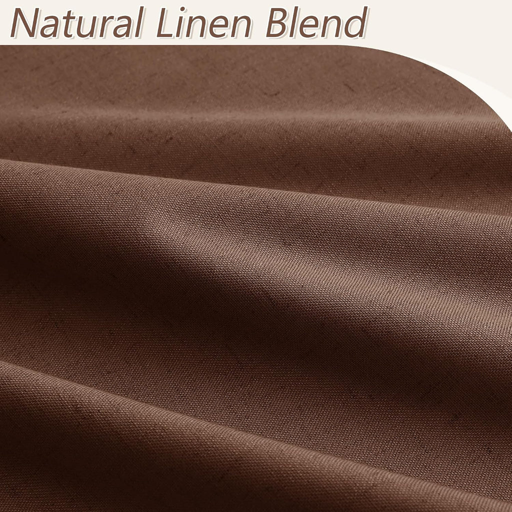 Guken 100% Blackout Curtains 90 Inch Length 2 Panels Set for Living Room Bedroom Back Tab Thermal Insulated Black Out Linen Drapes Room Dar…