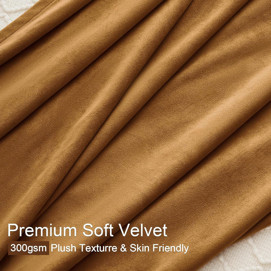 Drapenova Gold Velvet Curtains 92 Inch Long for Living Room Bedroom Boho Luxury Soft Velvet Room Darkening Privacy Pleated Drapes 2…