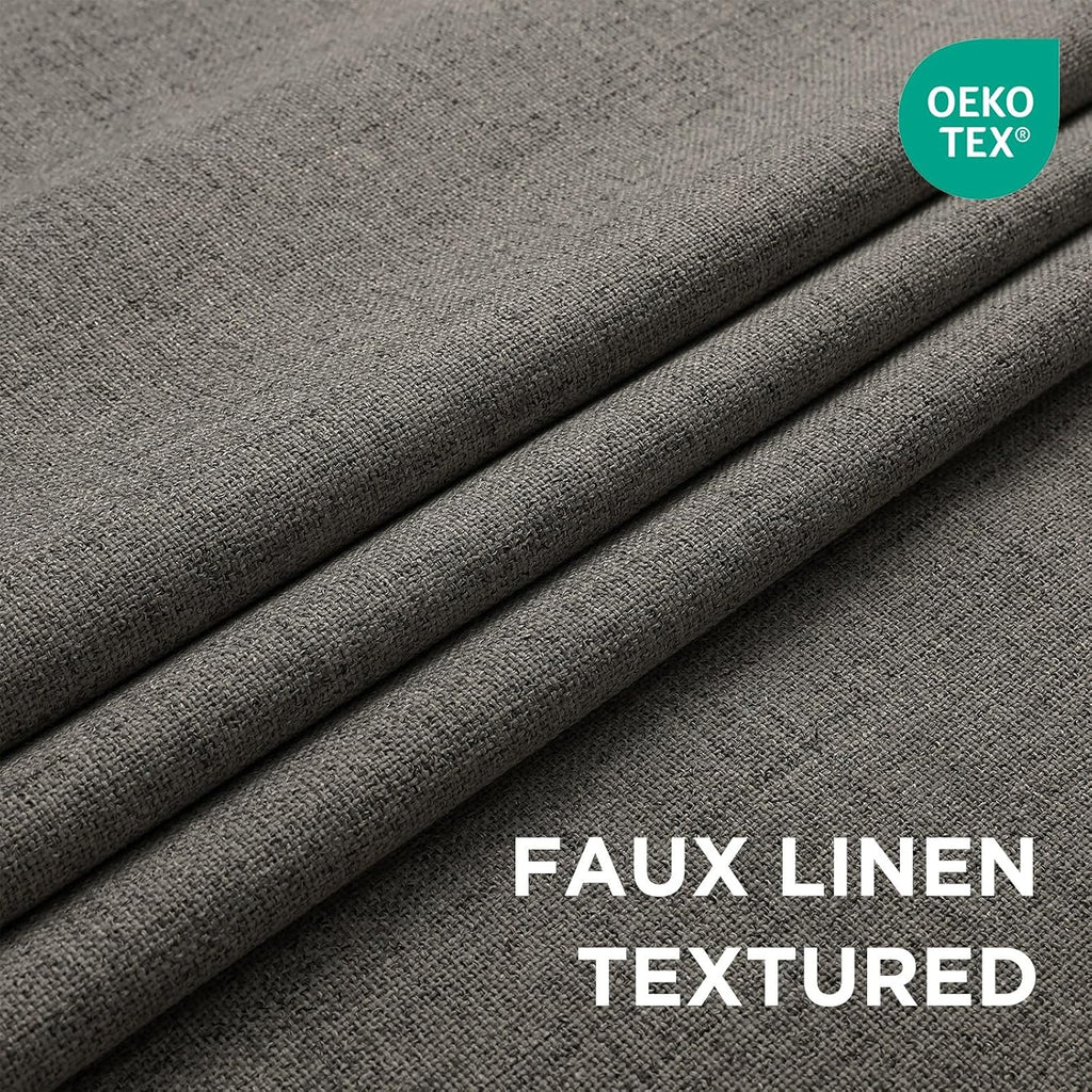 Cucraf 100% Blackout Curtains 108 inches Length 2 Panels Set, Room Darkening Linen Textured Curtain Grommet for Bedroom Living Room, Light…